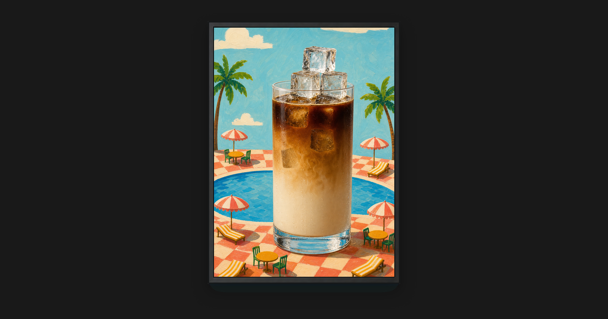 Poolside Cold Brew Coffee Wall Art Print | Dallas Art Prints Co.