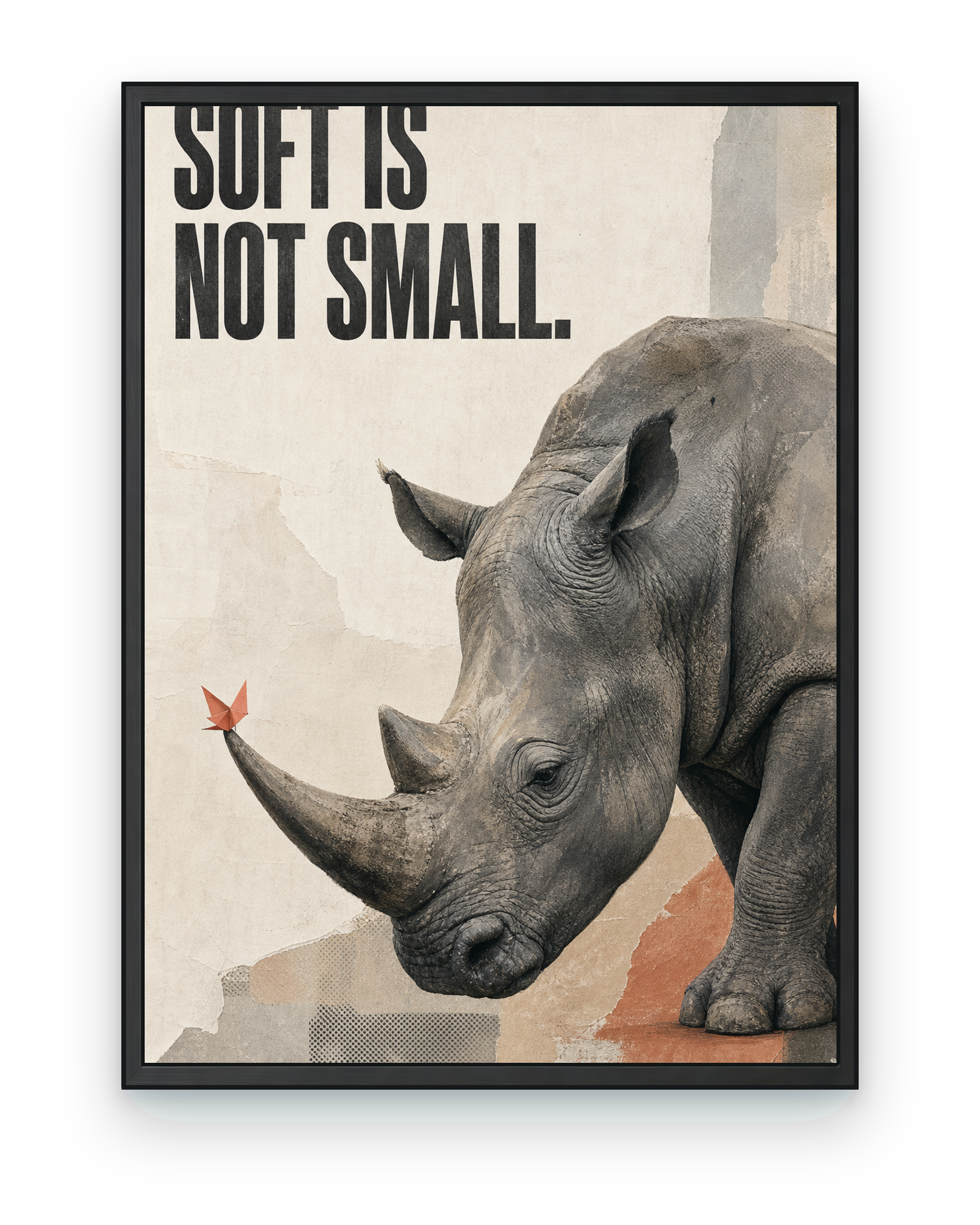 Soft Is Not Small Rhino Art Print