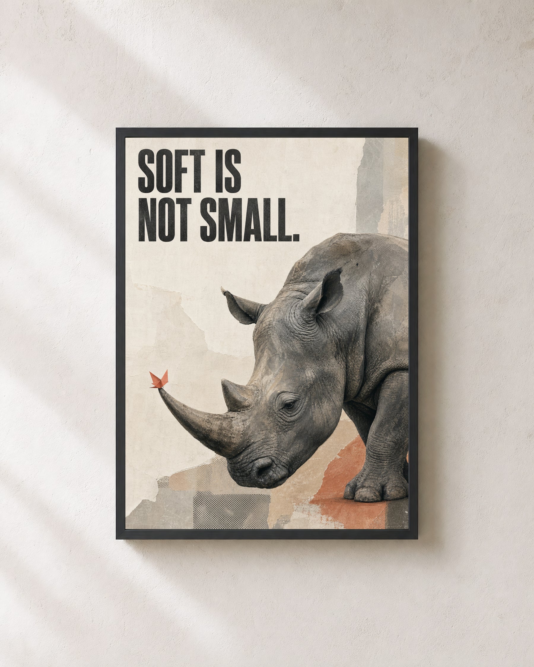 Soft Is Not Small Rhino Art Print