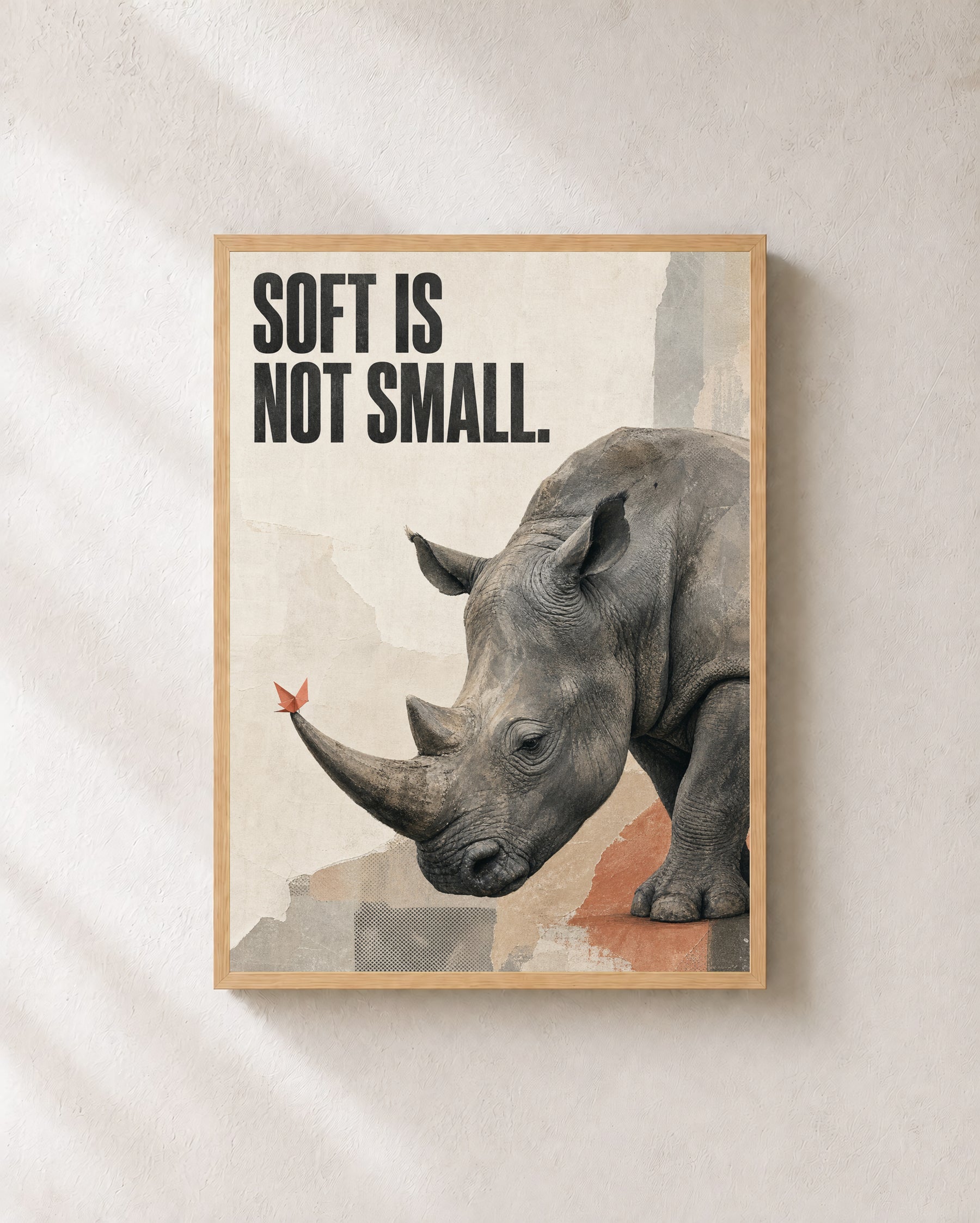 Soft Is Not Small Rhino Art Print