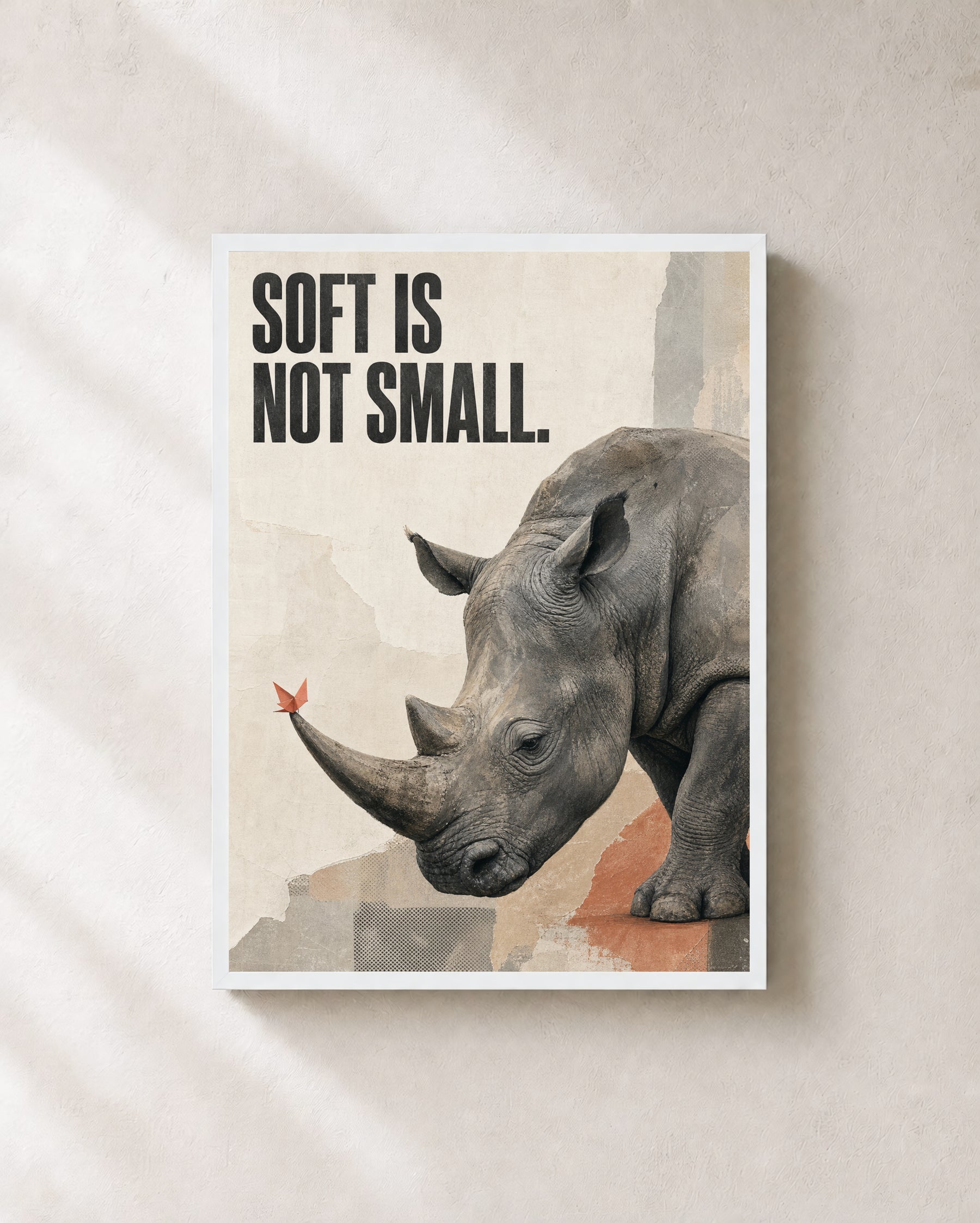 Soft Is Not Small Rhino Art Print