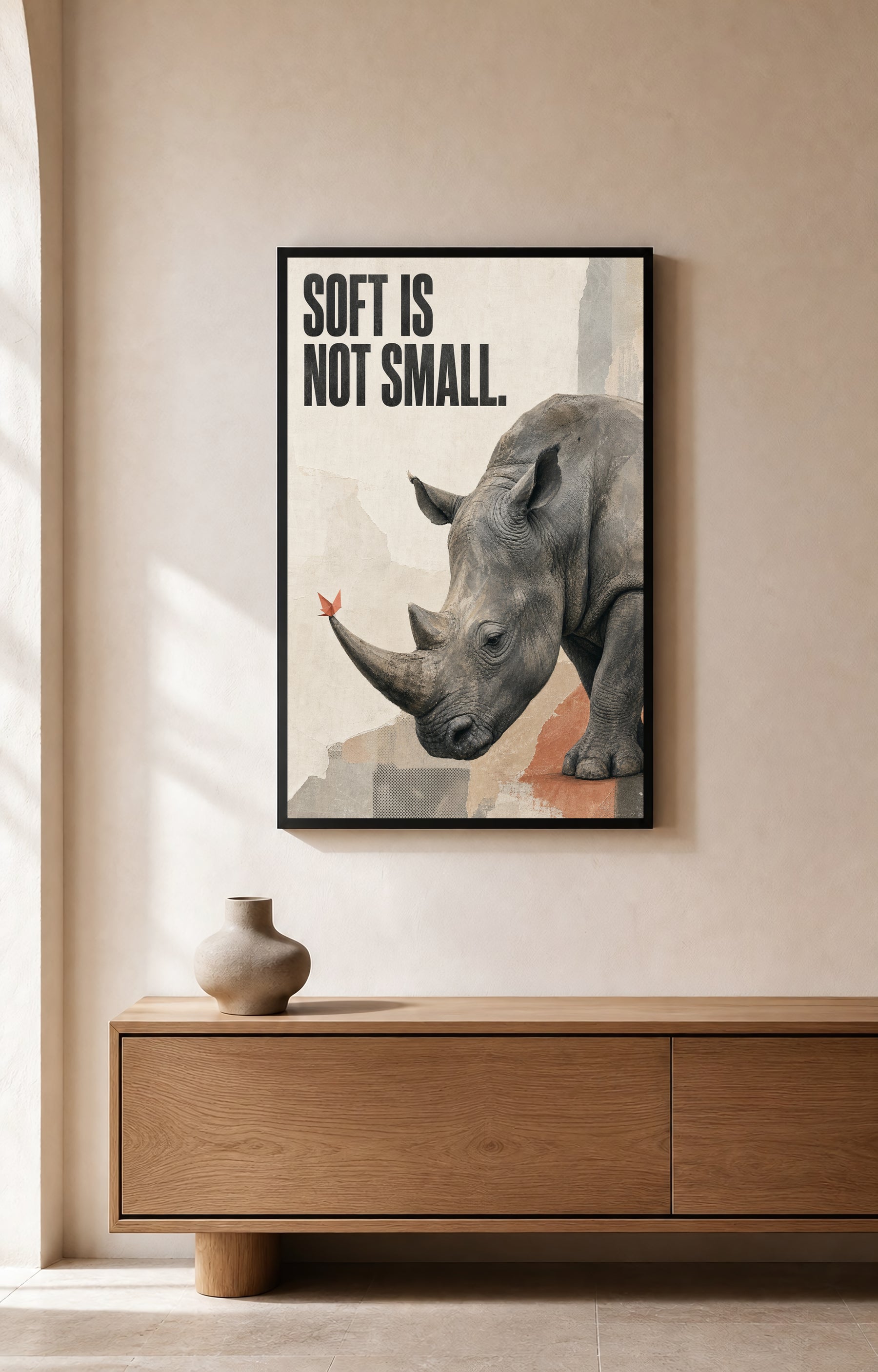 Soft Is Not Small Rhino Art Print