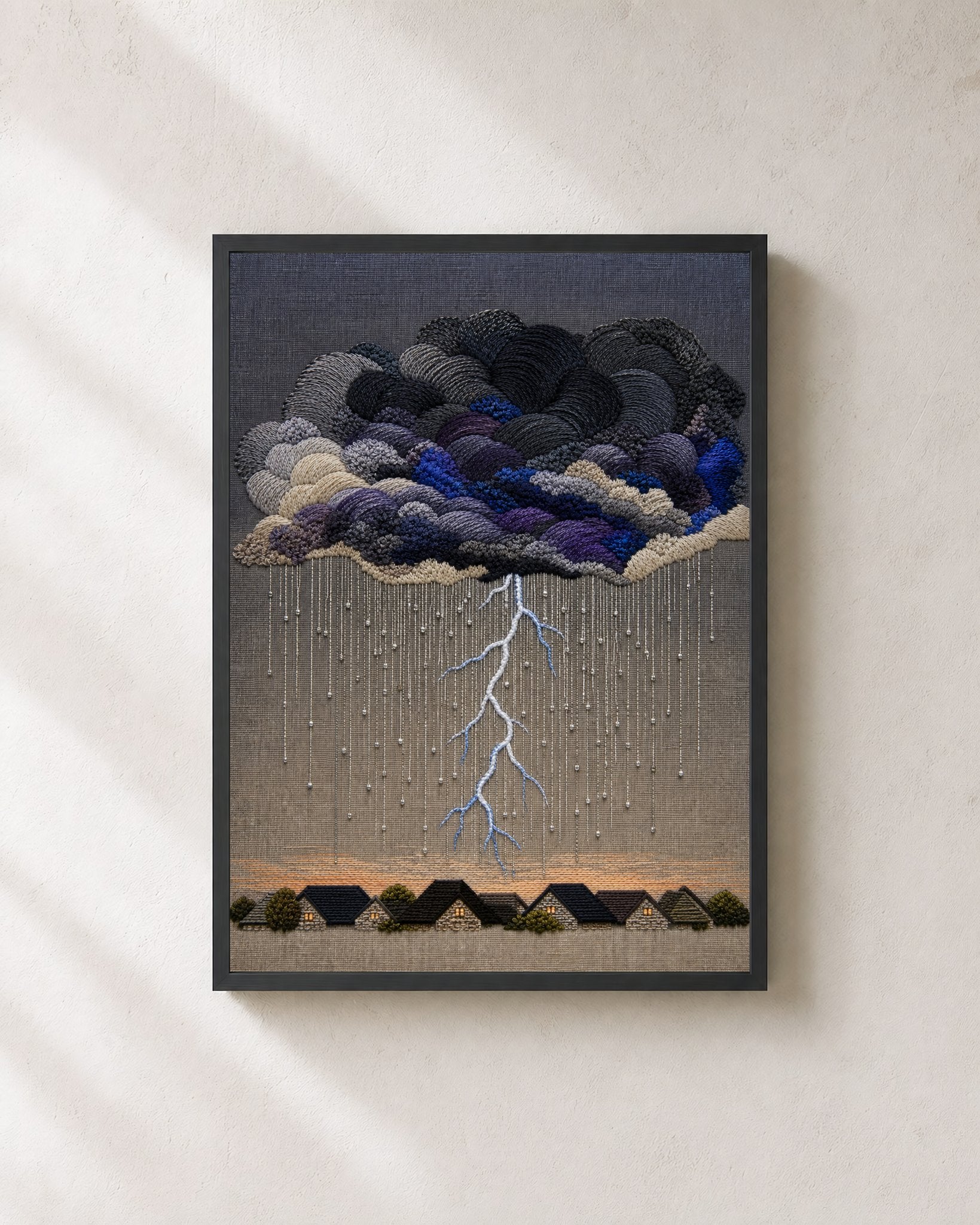 Storm Quilt Rooftops Art Print - Wall Art Print