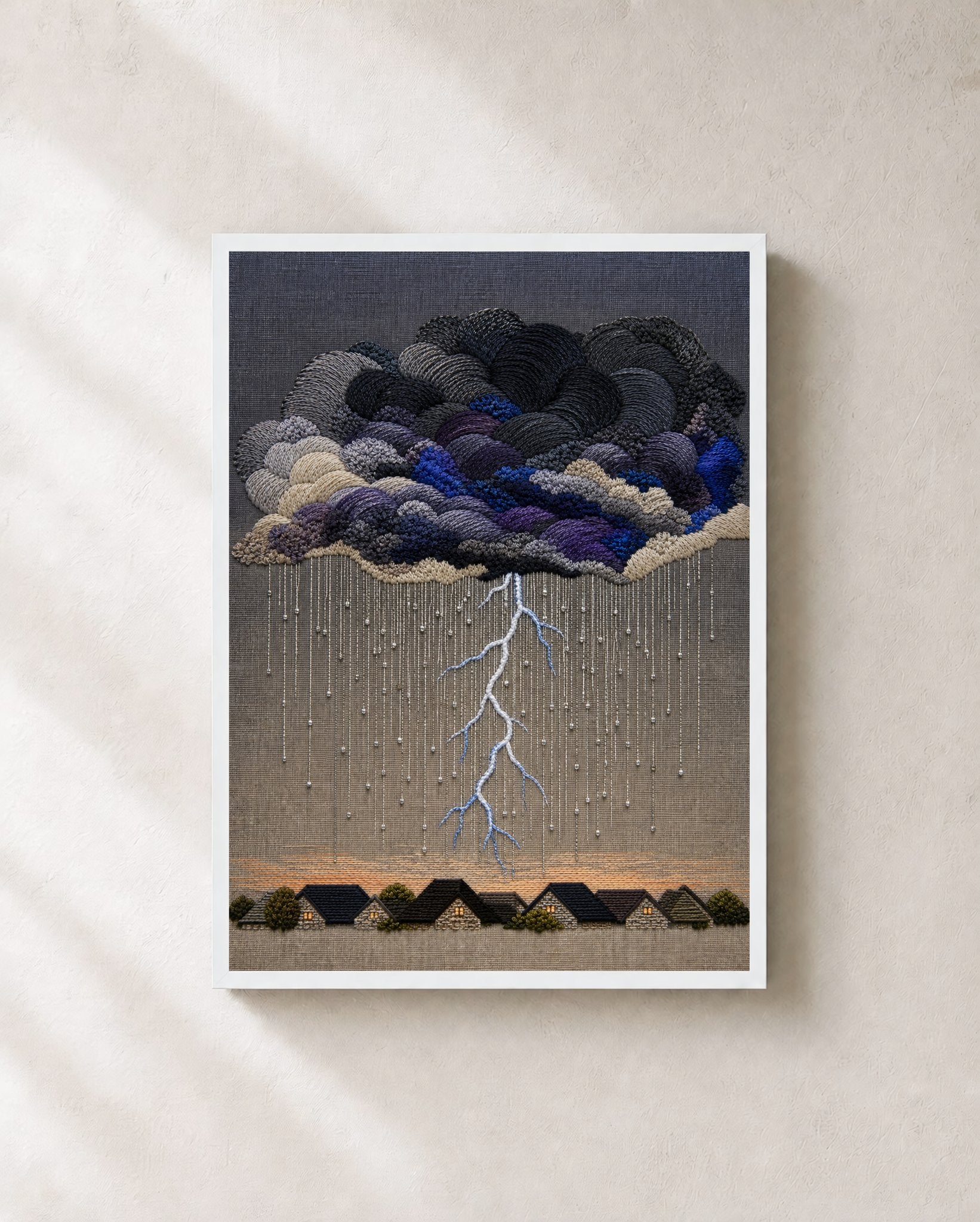 Storm Quilt Rooftops Art Print - Wall Art Print