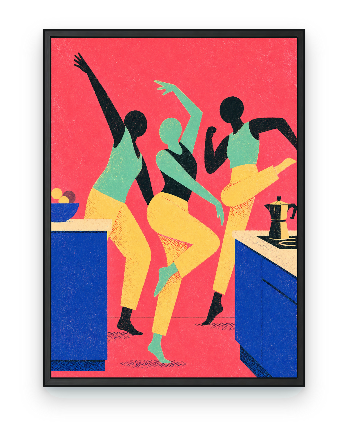 Kitchen Dance Break - black frame on transparent background