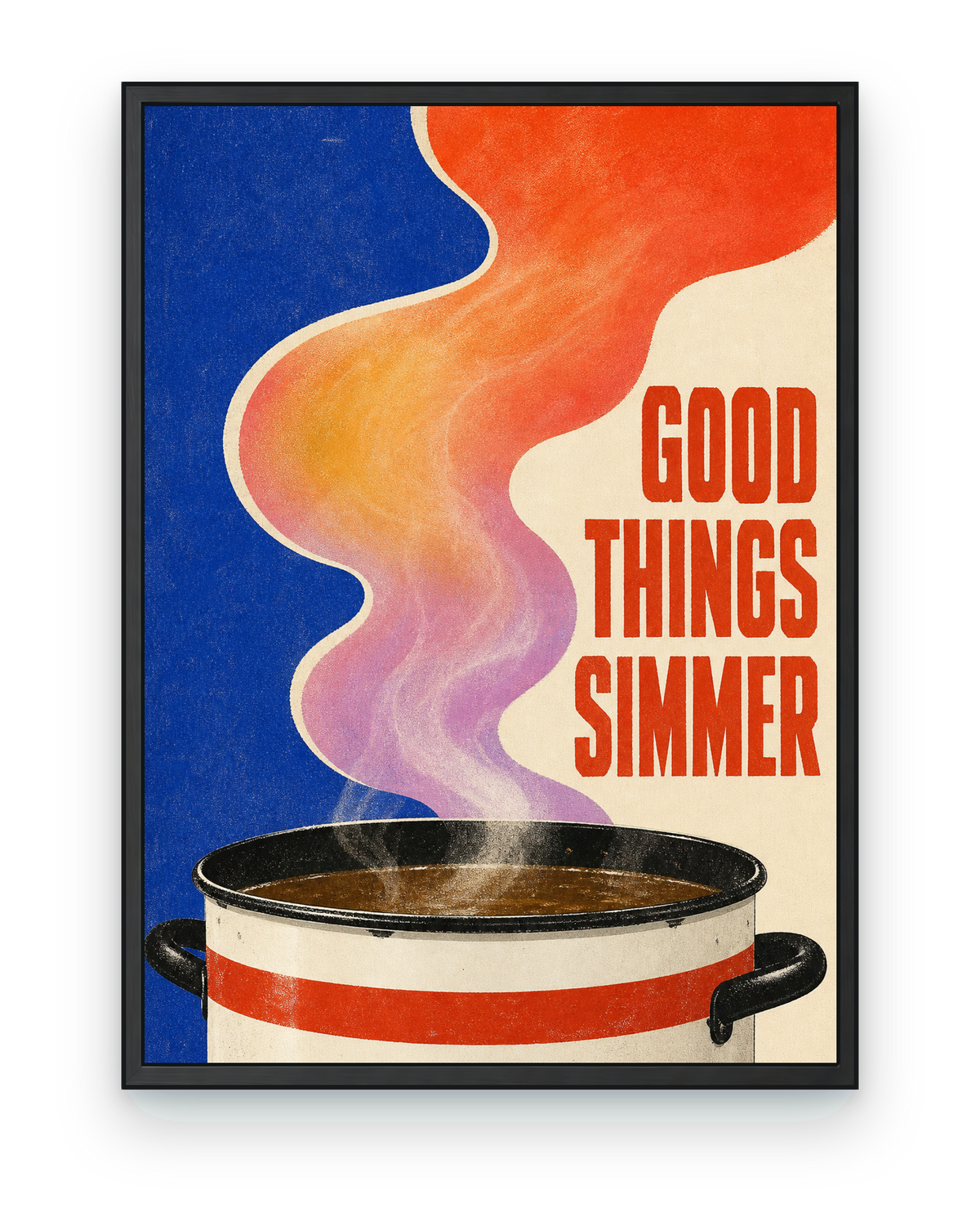 Good Things Simmer - black frame on transparent background