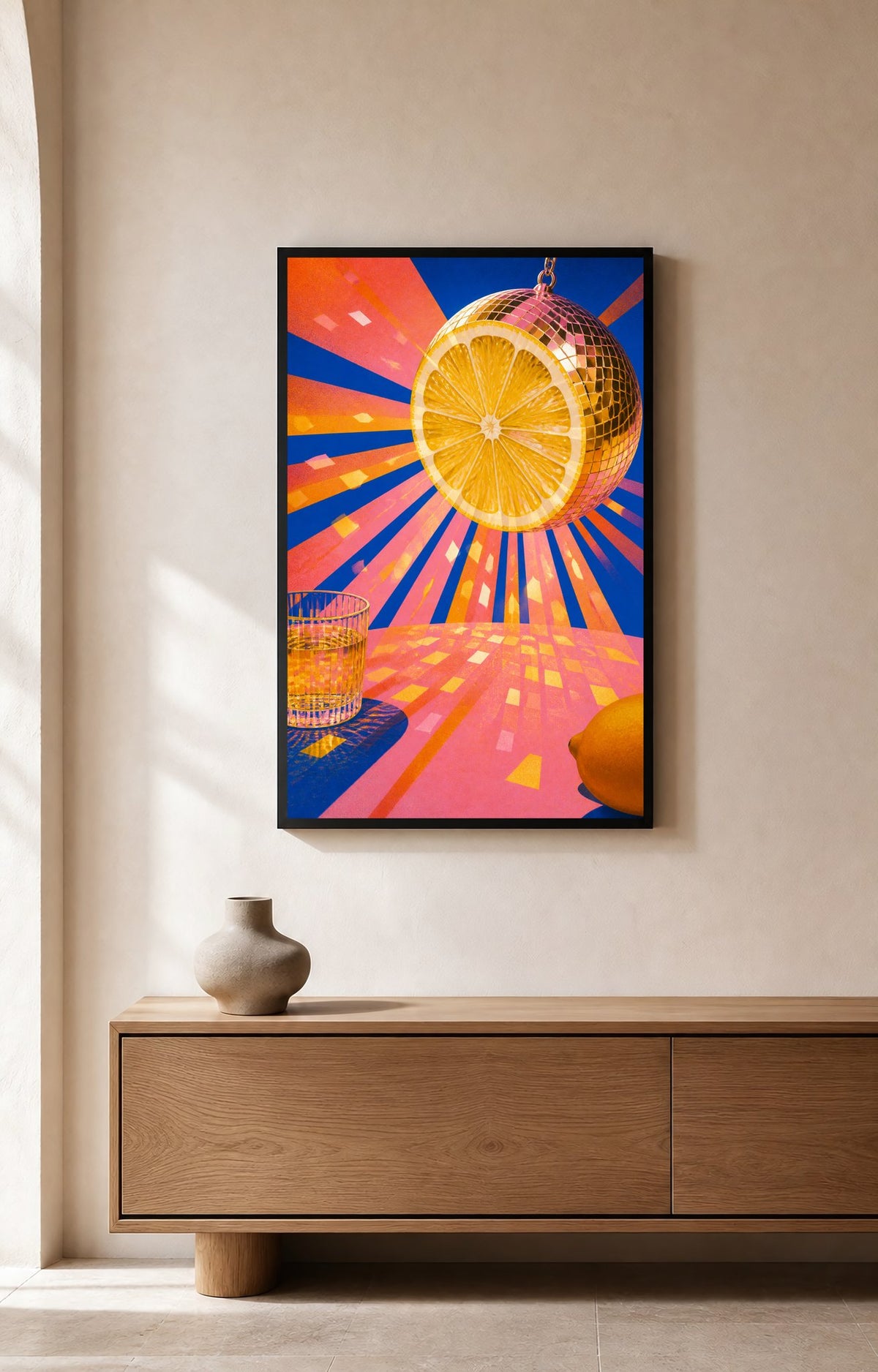 Citrus Disco Sun - Wall Art Print