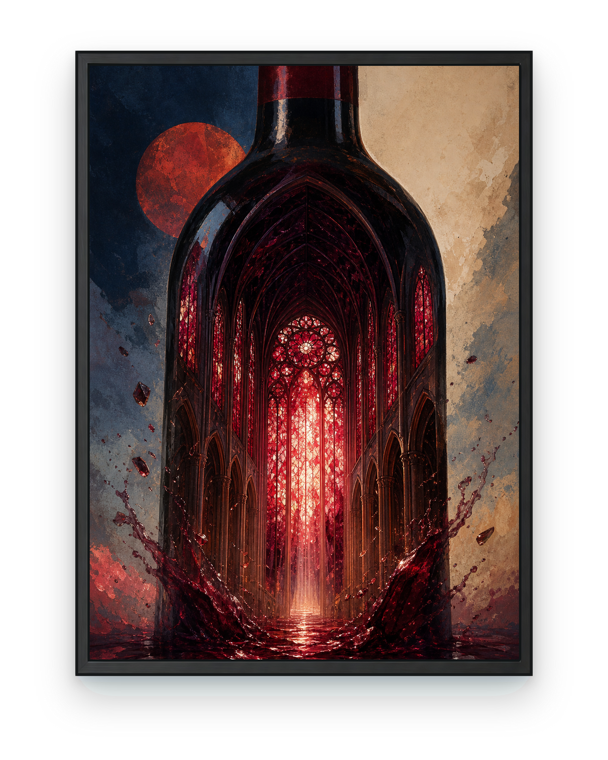 Wine Cathedral - black frame on transparent background