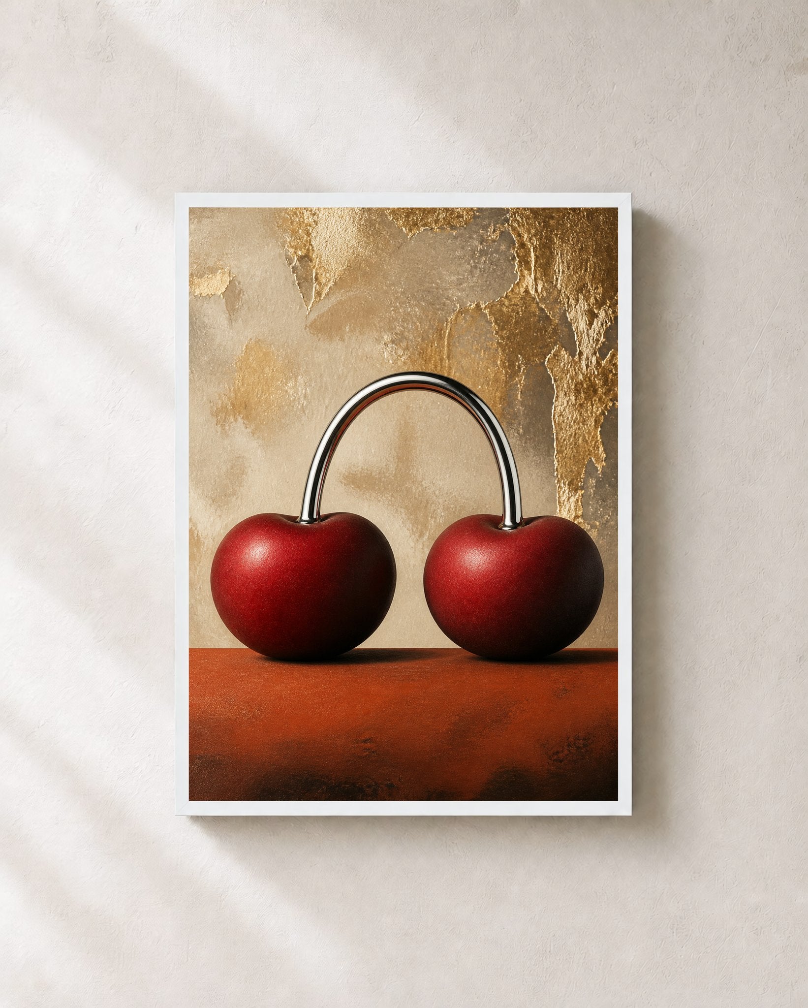 Chrome Cherry Horizon – Framed Surreal Art Print - Wall Art Print