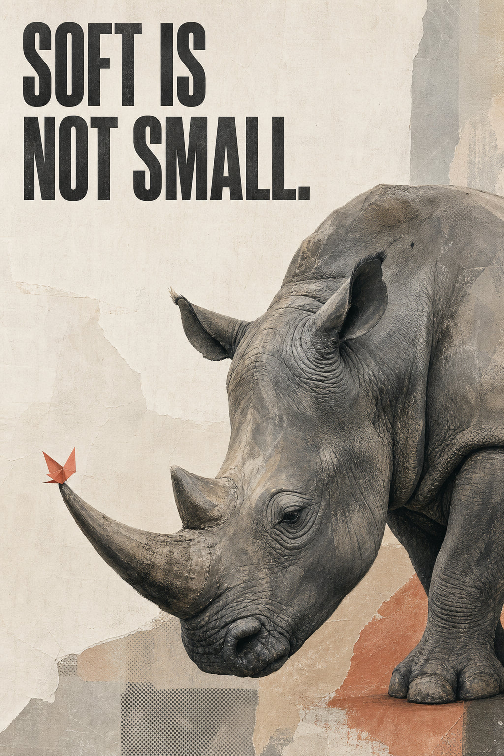 Soft Is Not Small Rhino Wall Art Print