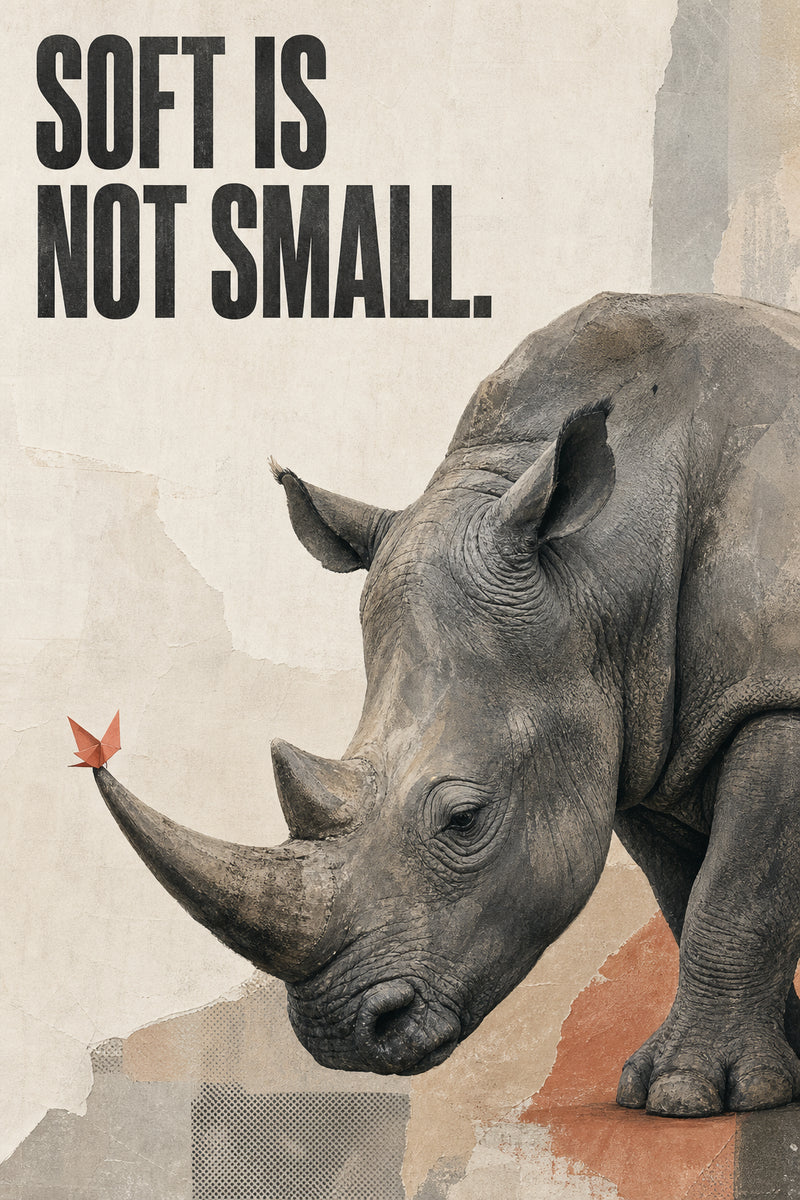 Soft Is Not Small Rhino Wall Art Print