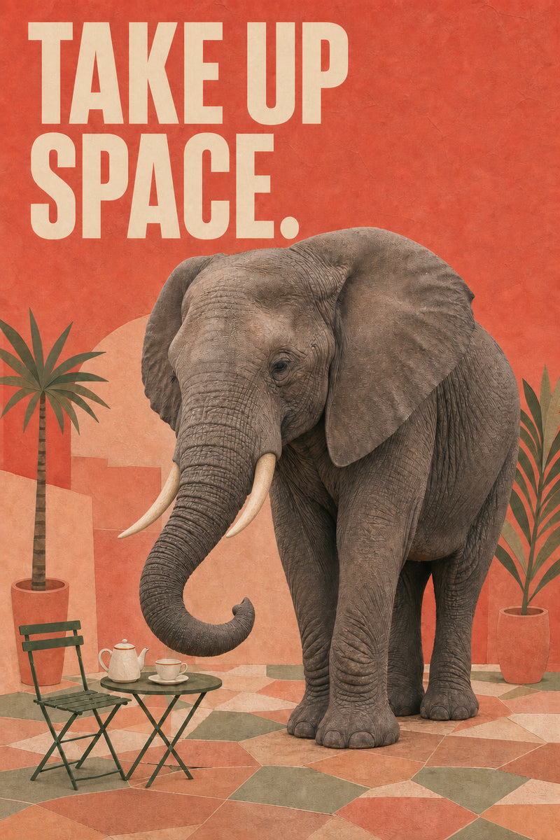 Take Up Space Elephant Wall Art Print