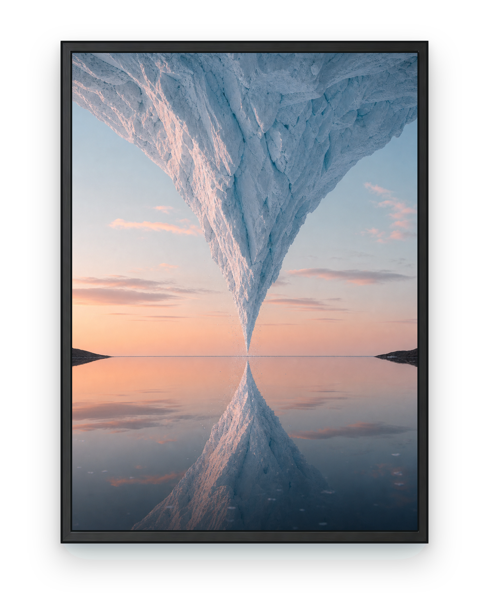 Inverted Glacier, a text-free surreal impossible-landscape art print from the Impossible Earth collection.