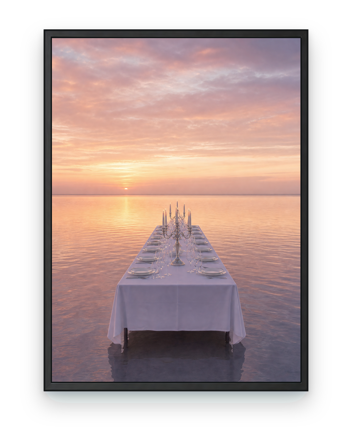 Reservation for the Tide — black framed artwork on a transparent background