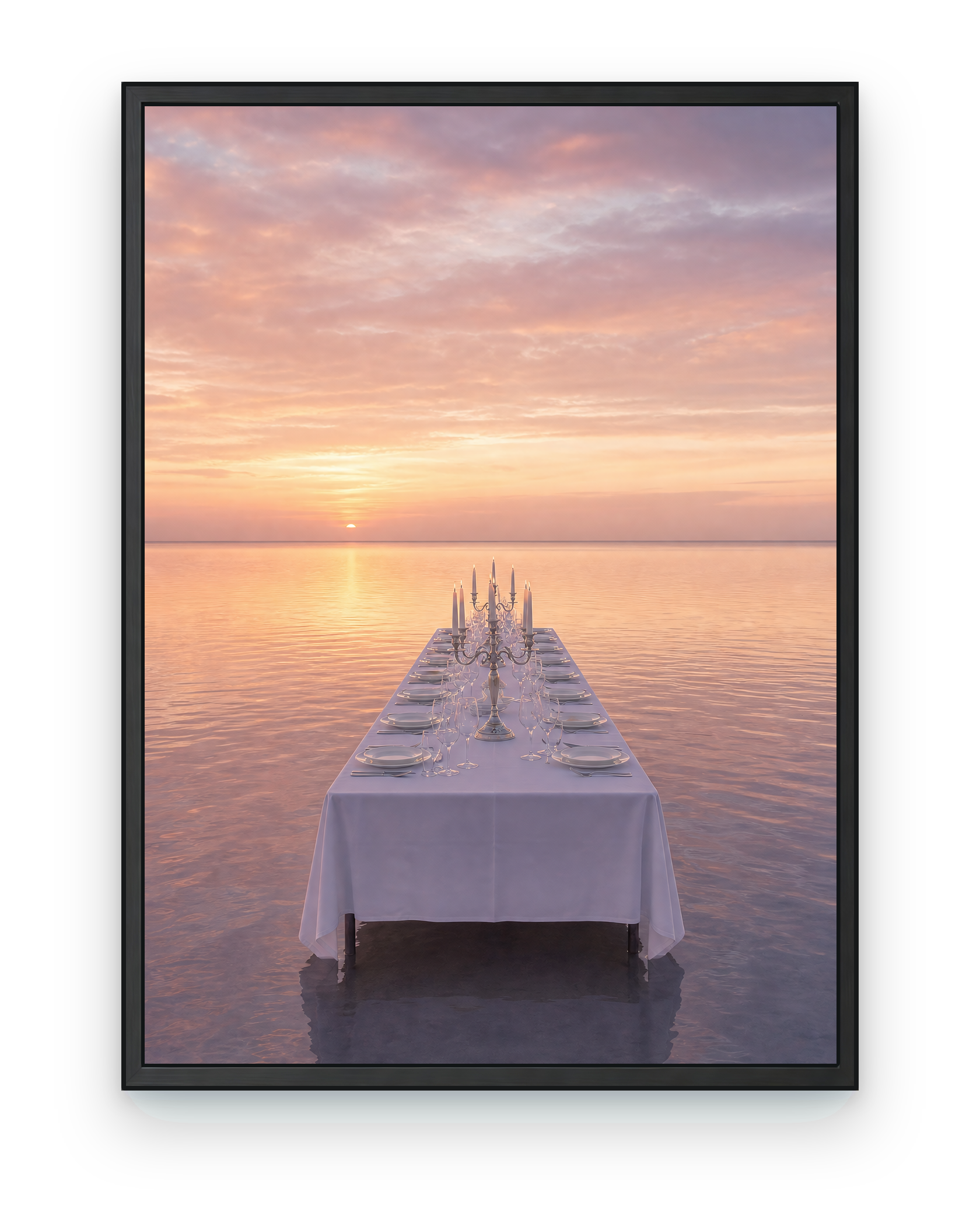 Reservation for the Tide — black framed artwork on a transparent background