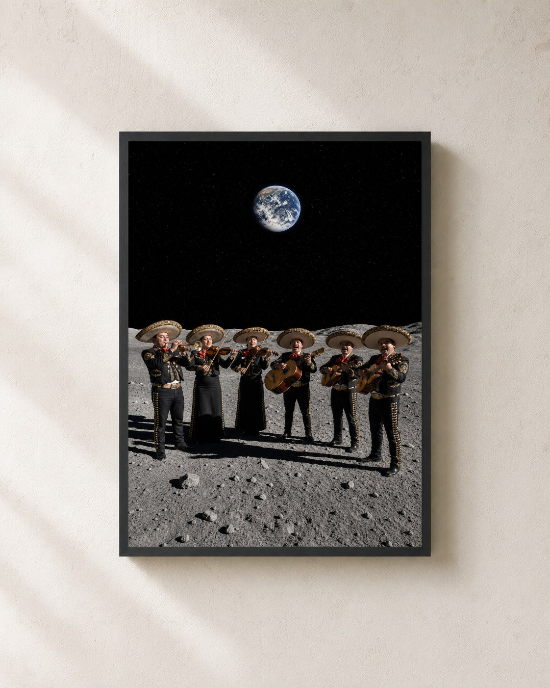 Mariachi Moon — Framed Surreal Art Print — photo web-frame-black