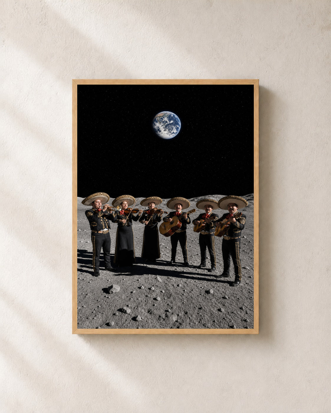 Mariachi Moon — Framed Surreal Art Print — photo web-frame-light-oak