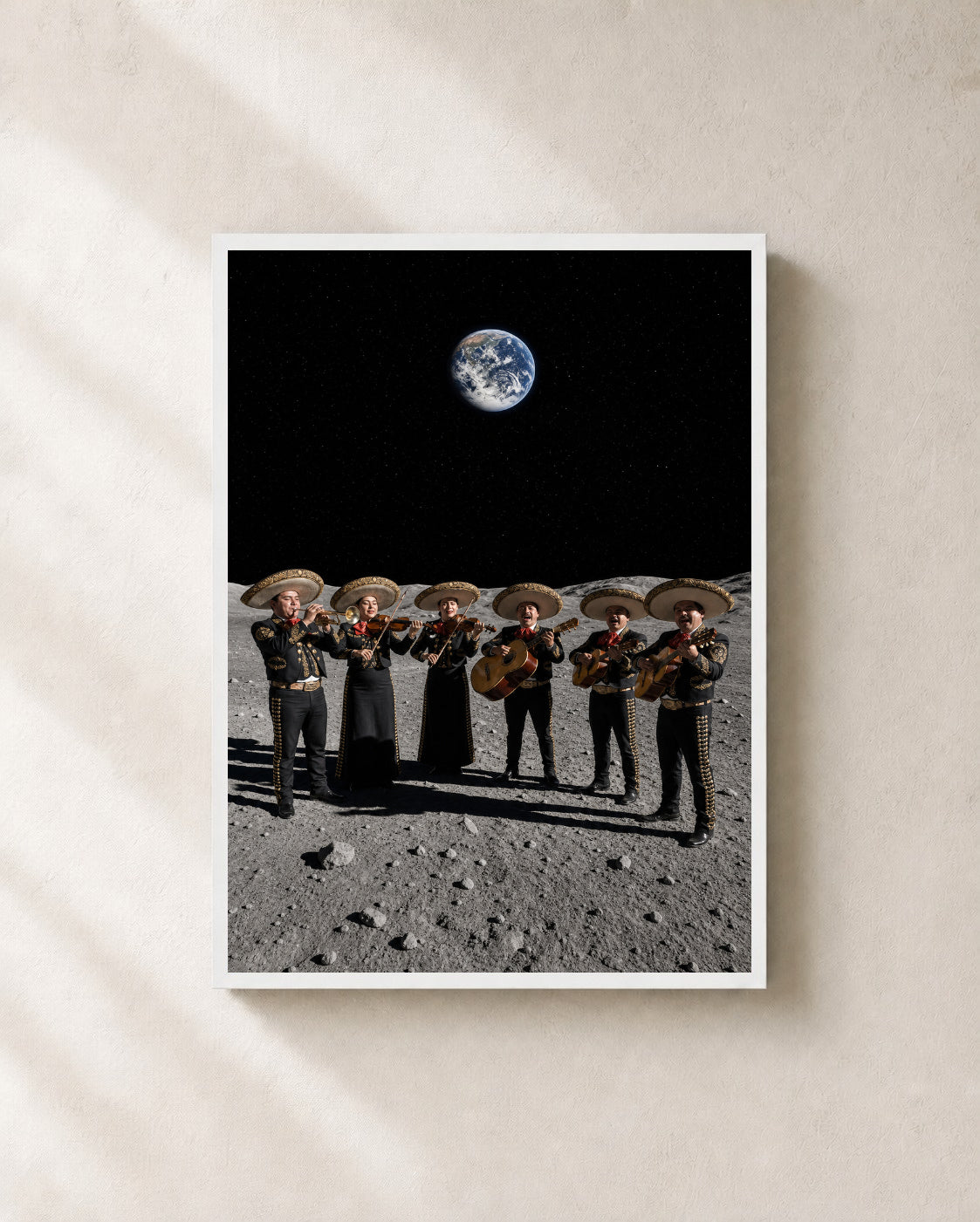 Mariachi Moon — Framed Surreal Art Print — photo web-frame-white