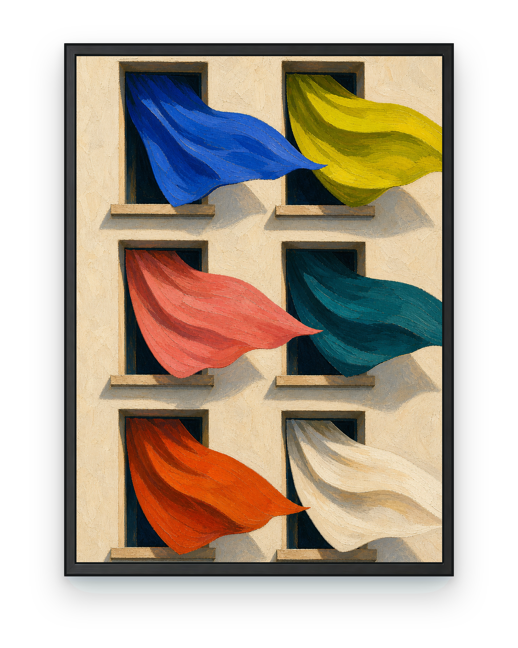 Window Windsocks - black frame on transparent background