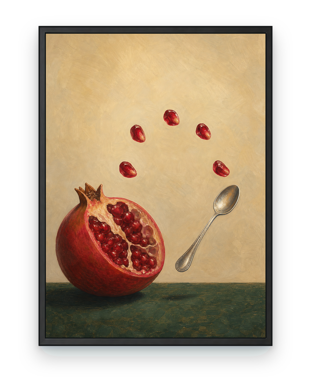 Pomegranate Orchestra — black framed artwork on a transparent background