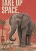 Take Up Space elephant artwork-only Living Art motion with both tusks visible