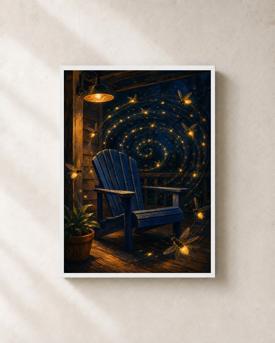 Porch Light Fireflies shown in a white frame