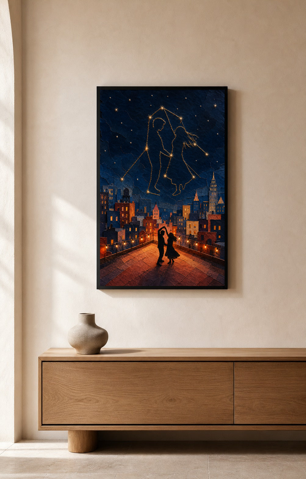 Constellation Dance — Framed Rooftop Romance Art Print — photo web-hero-portrait