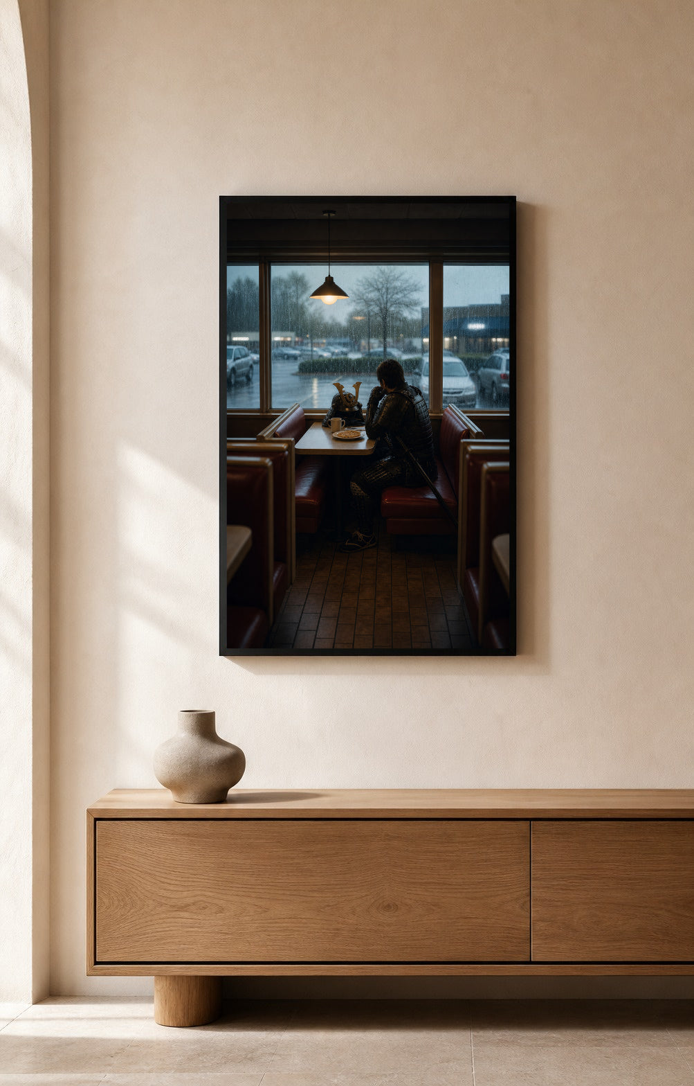 Breakfast After Battle — Samurai Diner Framed Art Print — photo web-hero-portrait