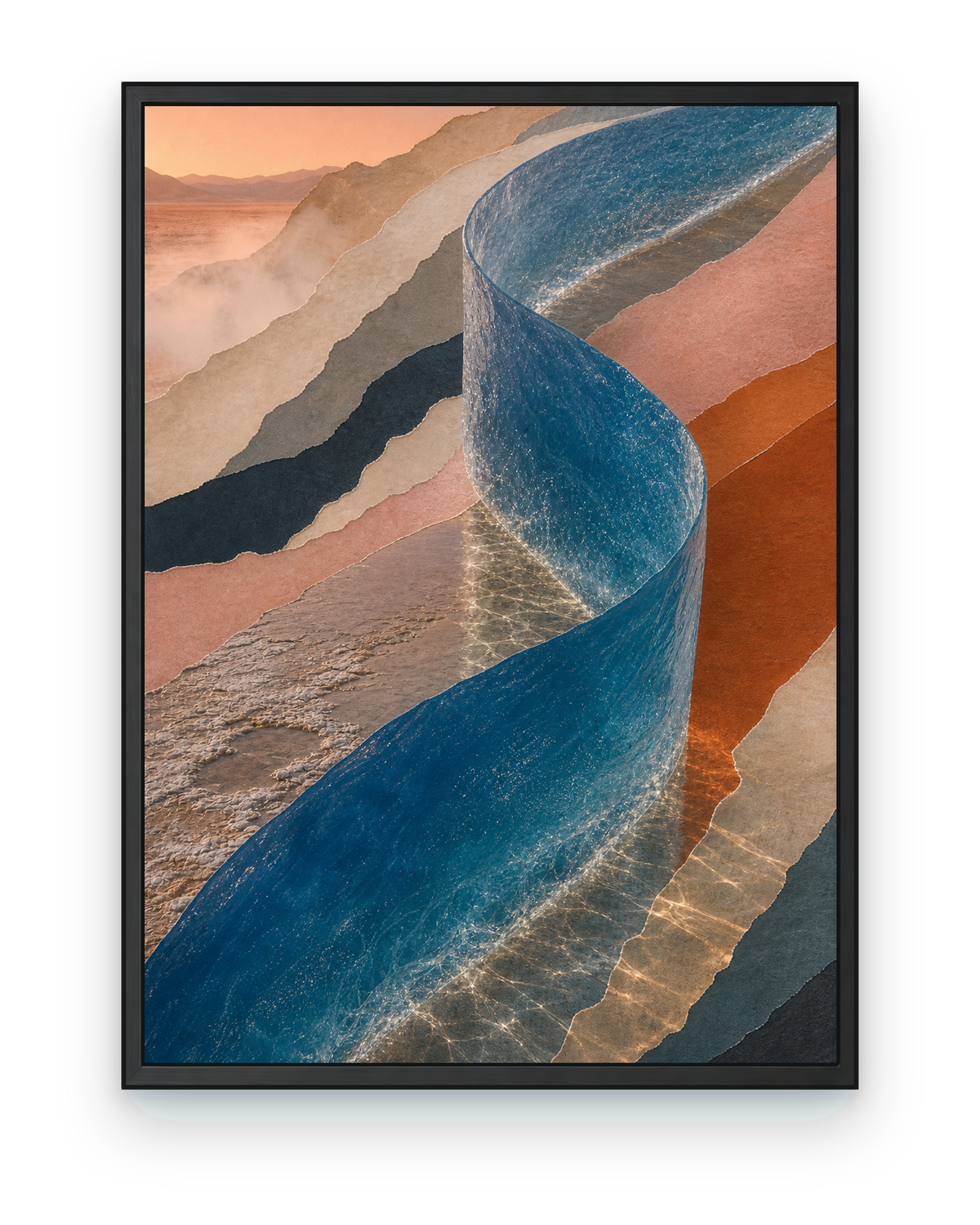 Tidal Wall, a text-free surreal impossible-landscape art print from the Impossible Earth collection.